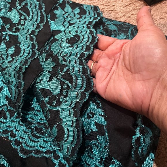 Dubai Lace saree , Green - Picture 5 of 5